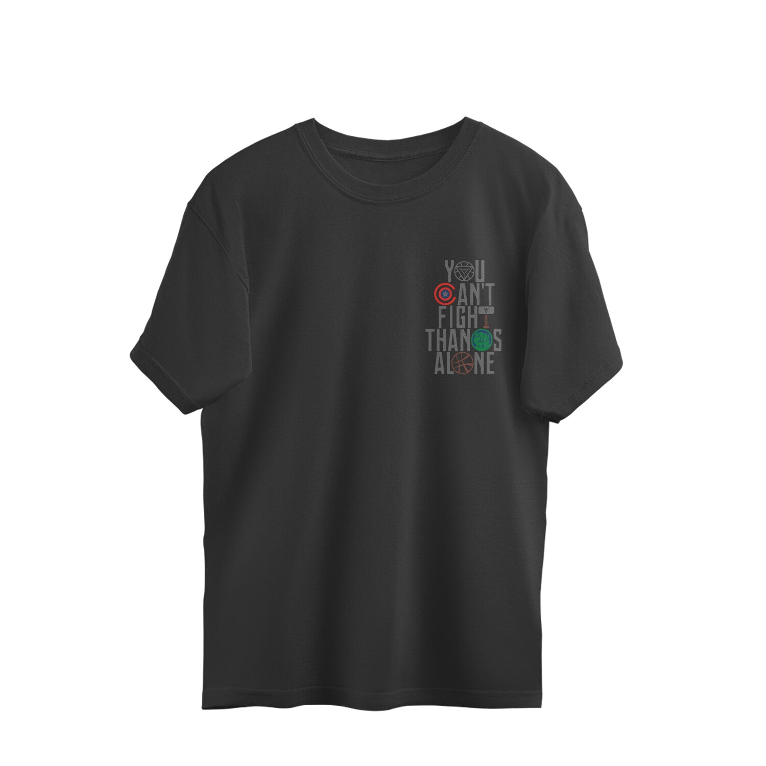 United Heroes – “You Can’t Fight Thanos Alone” Oversized Graphic T-Shirt Menswear