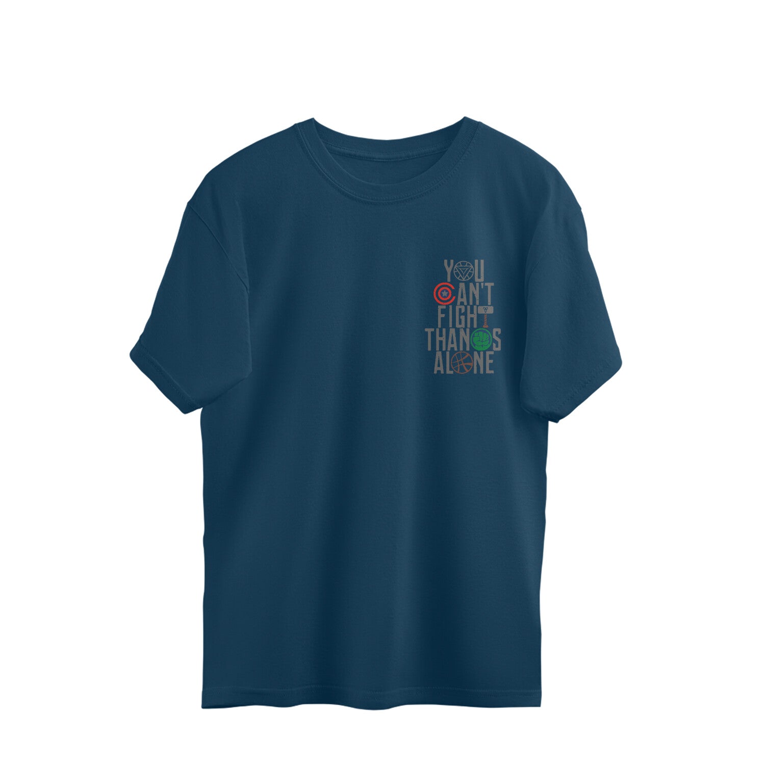 United Heroes – “You Can’t Fight Thanos Alone” Oversized Graphic T-Shirt Menswear