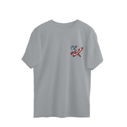 Captain Cute – Mini Super Soldier Oversized Graphic T-Shirt Menswear